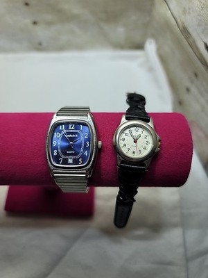 His And Hers Vintage Watch-it Watches Both Works New Leather Band
