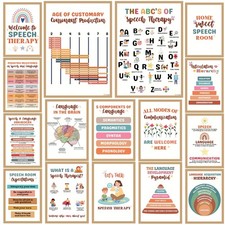 16 Speech Therapy Posters for Therapy Room Size A4 8.3x11.7 inches Speech T...