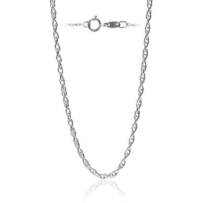 Made in Italy - 925 Sterling Silver 0.9 MM Price of Wales Twist Rope Chain with 