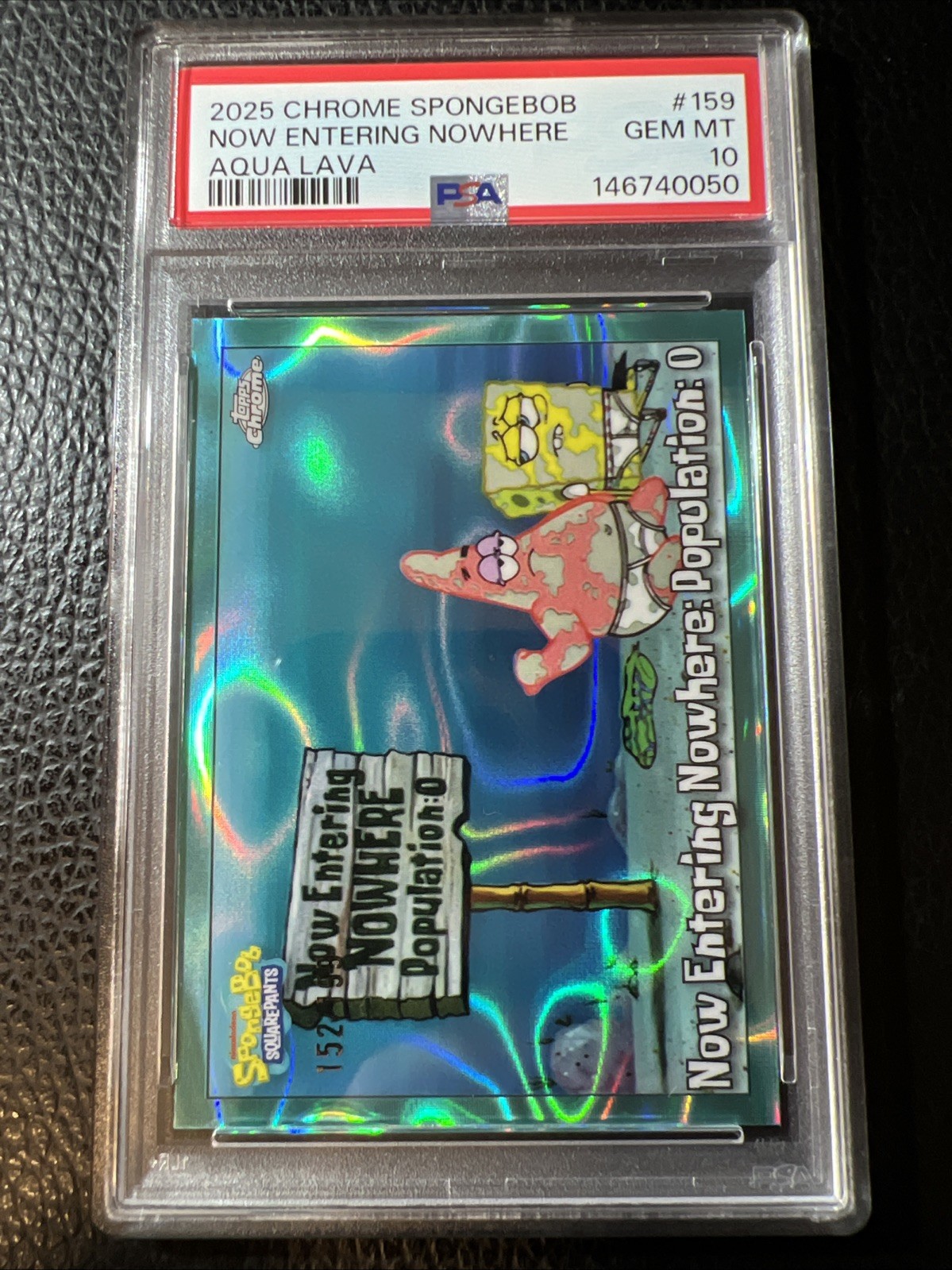 POP 3 CHROME 2025 SPONGEBOB AQUA LAVA ENTERING NOWHERE: POPULATION 0 /199 PSA 10 view 1
