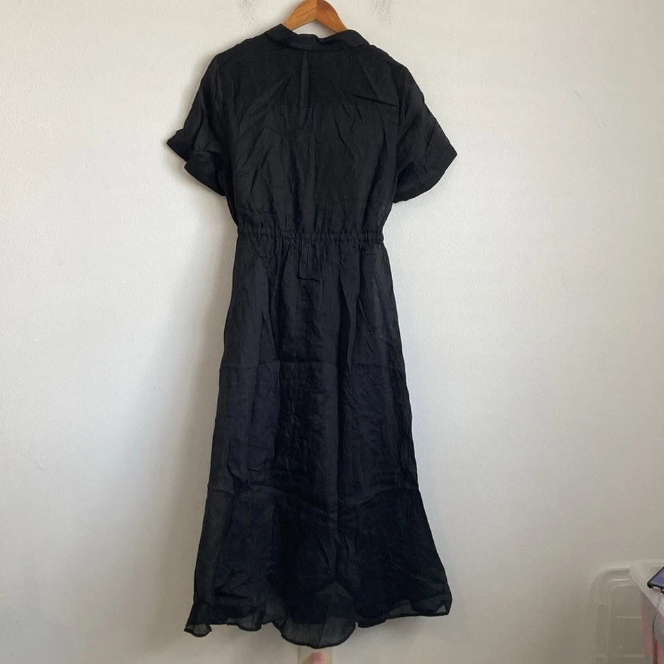 J. Camisa-vestido Crew feminino Cerise em rami tamanho 12 cor preta - Imagem 4 de 4