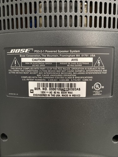 Bose PS3-2-1 Sistema di altoparlanti alimentati solo subwoofer. SPEDIZIONE VELOCE GRATUITA - Foto 5 di 9