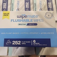 Wipemate Flushable Wipes 252 Count Minty Fresh