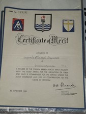 Diplome Certificat Italie Italien Ww2 Medaille Bis