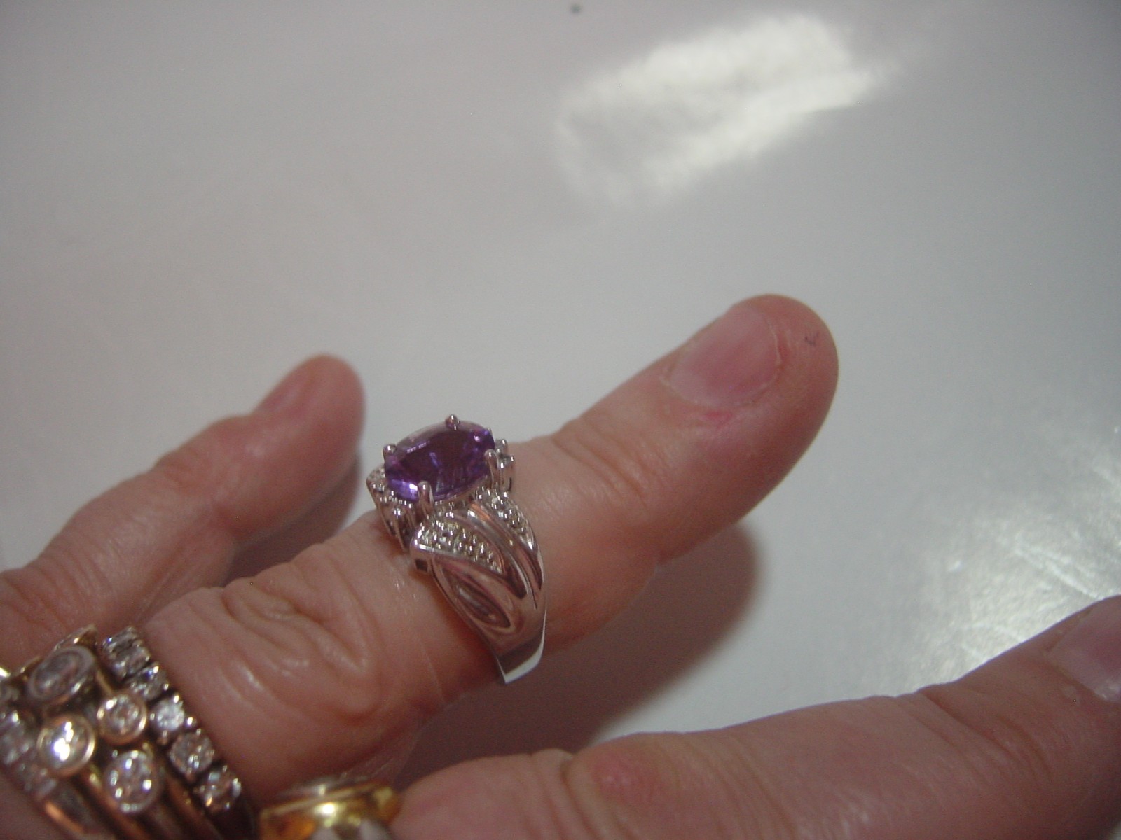 vintage Solid Silver Ring-superb natural deep vio… - image 9