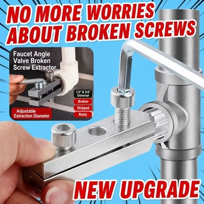 Broken Thread Extractor Tool for Faucet Angle Valve Plumbing Repair Removal