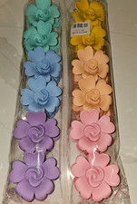 1 Dozen Medium Rose Flower Hair Claw Clips 6 Colors Heavy Duty Claws New