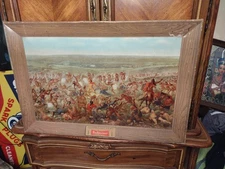 1952 Budweiser Cardboard Litho Print - Custer's Last Fight Anheuser Busch