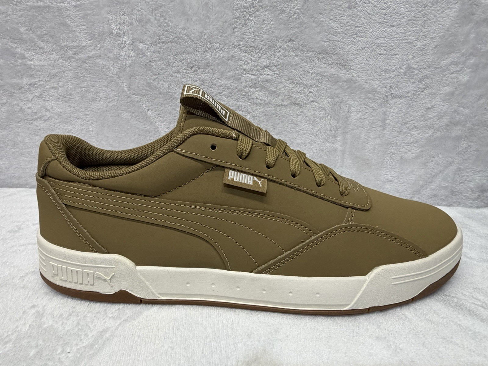 Puma Skate Sneaker Brown White Men’s Size 12 SoftFoam Casual Shoes