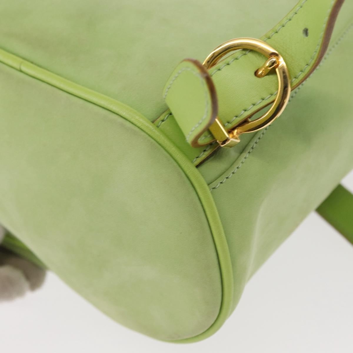 Salvatore Ferragamo Backpack Suede Green Gold Salvatore Ferragamo Backpack Suede Gold Light green Auth  main image 2