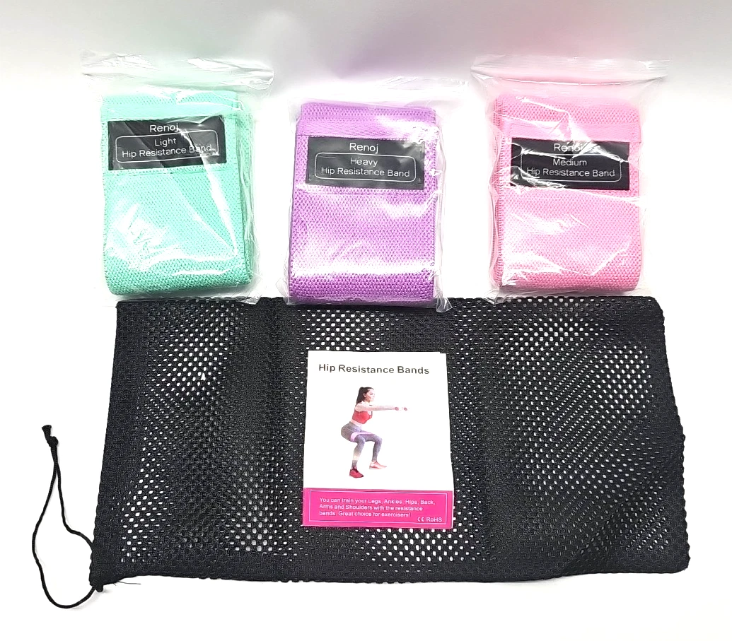 Renoj Hip Resistance Bands Light Medium Hard 3 Bands Exercise Strength Training