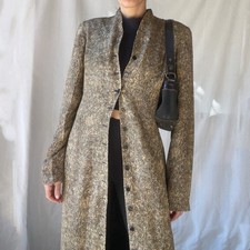 Dana Buchman 100% Silk Longline Coat Size 10