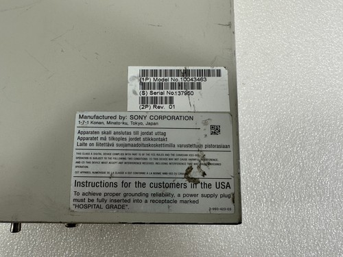SONY UP-897MD/S VIDEO GRAPHIC PRINTER SEE PICTURE OF FACE PLATE FREE SHIPPING 🚚 - Picture 13 of 15