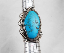 Big Bold Kingman Turquoise Sterling Silver Navajo Statement Ring Size 7