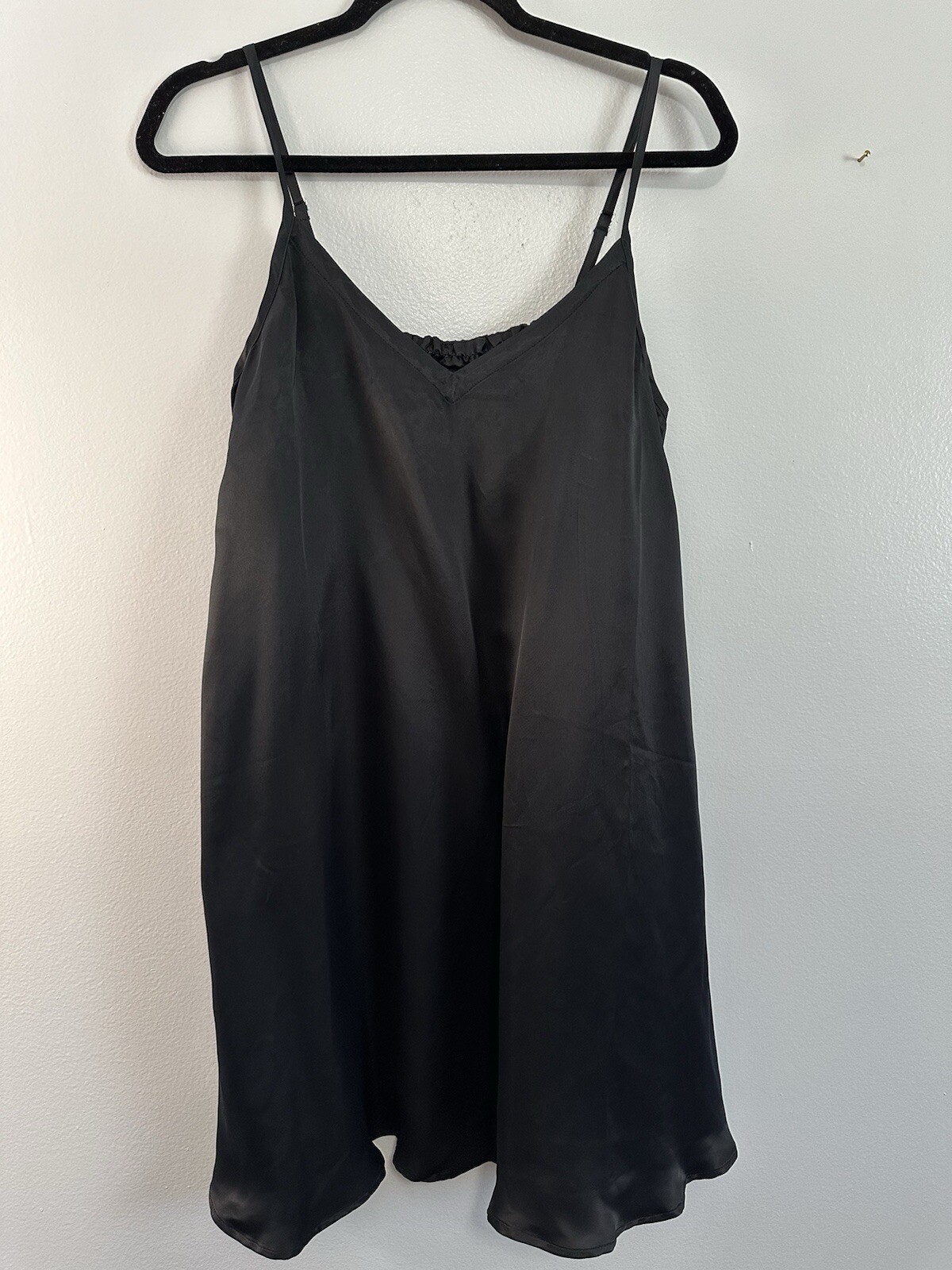 Athleta Calm Cool Slip Dress Black Pajama Nightgown Size XS