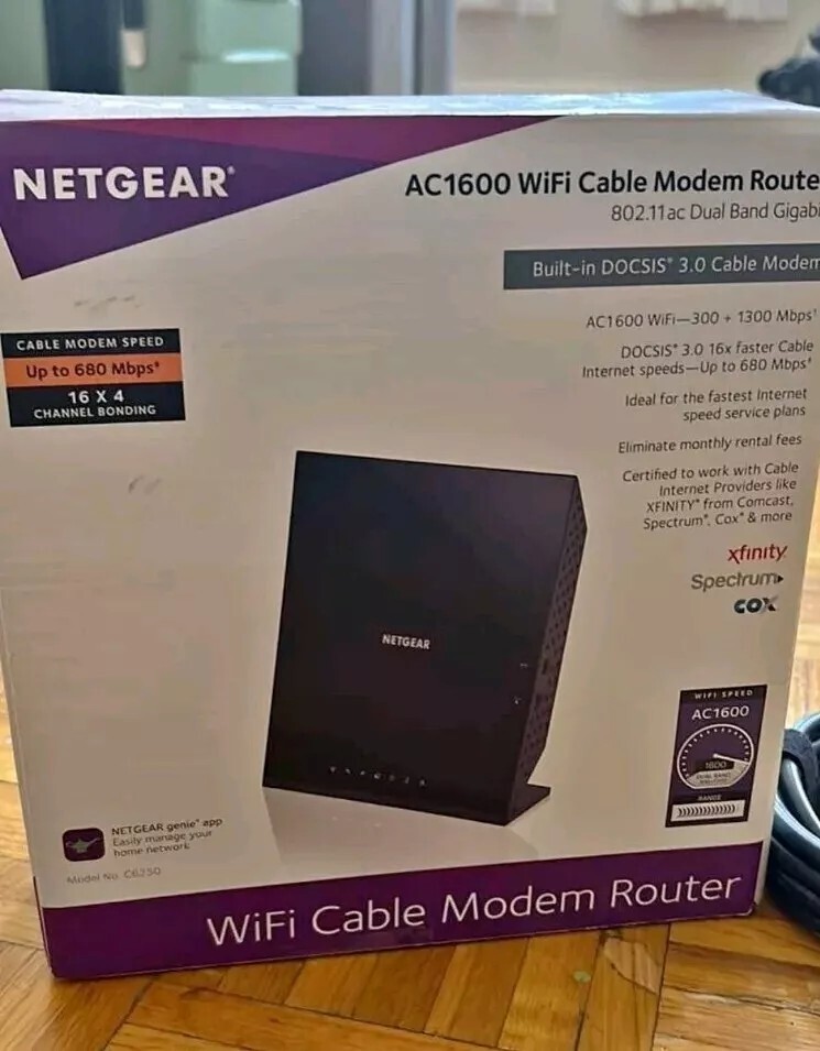 NETGEAR C6250 WiFi Cable Modem Router AC1600 | eBay