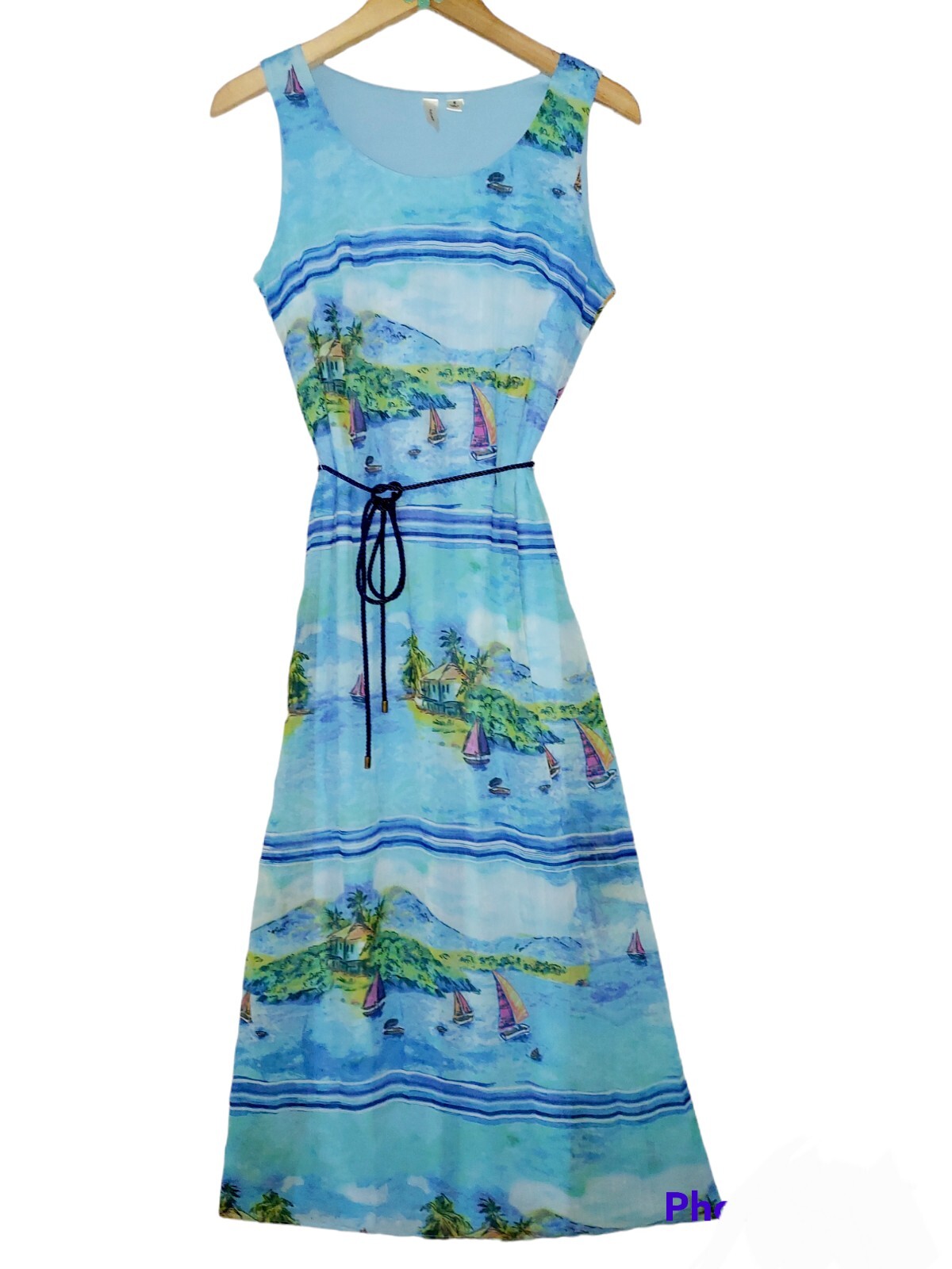 Tacera Sleeveless Maxi Small Yacht Club Dress Blu… - image 1