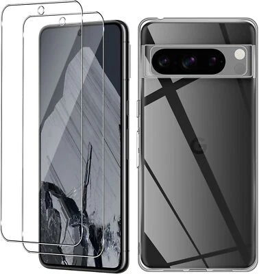 BOOS24 Handy Hülle für Google Pixel 8a 8 Pro Silikon Case + 2x 9H Schutzglas Hartglas