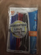 10 Paper Mate Ball Point Pen Blue/red/black Ink Med 1.0mm NEW