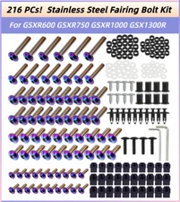 216PCS Complete Fairing Install Bolt Screw Kit for GSXR600/750 GSXR1000 GSX1300R