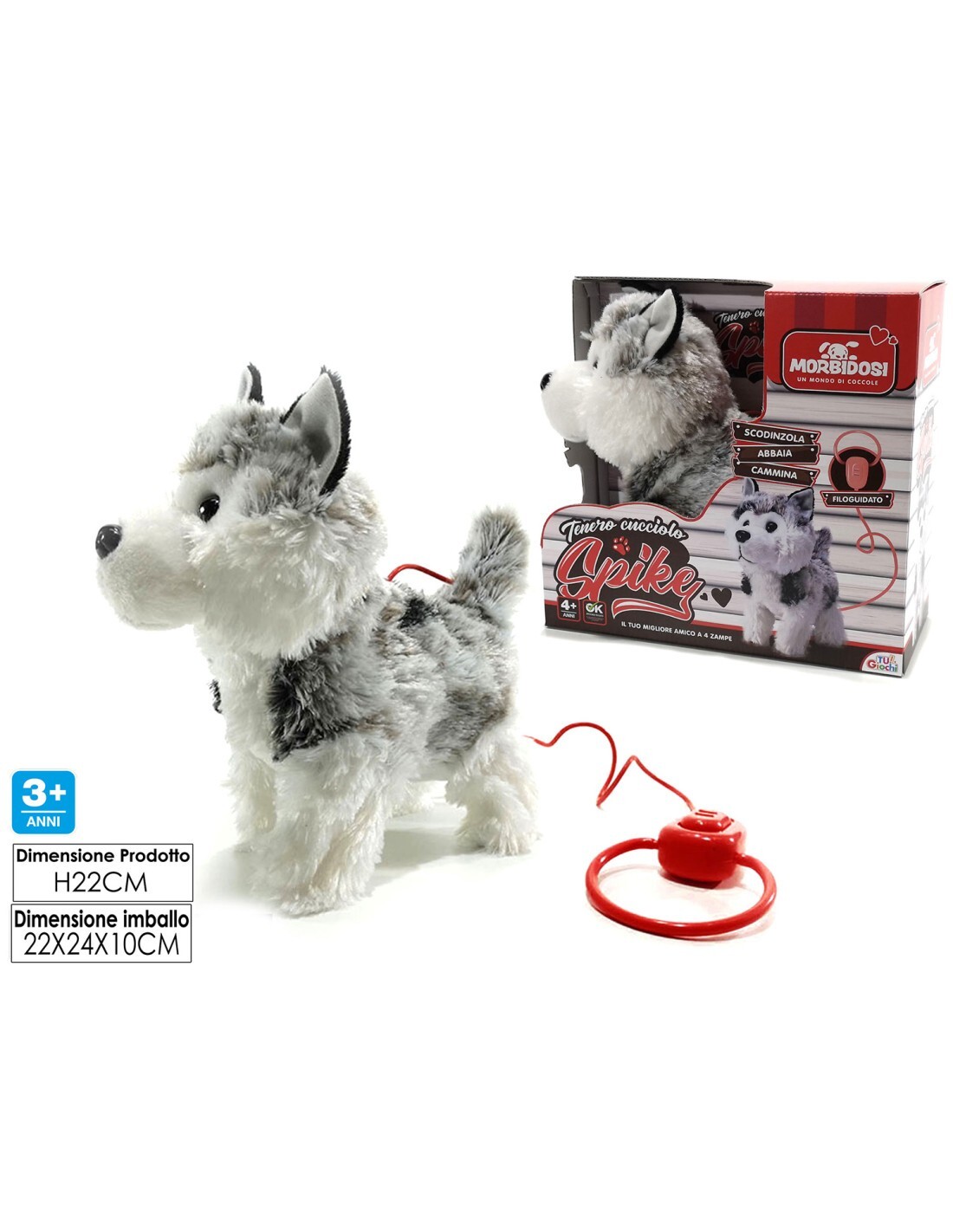 CAGNOLINO SPIKE FILOGUIDATO, CAMMINA, ABBAIA , SCODINZOLA GIOCATTOLO PER BAMBINI