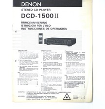 Lettore CD originale DENON DCD-1500 II Owner's Manual / manuale di istruzioni!!!