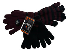 Boy's 3-Pack Gloves - Burgundy/Black - Brand New