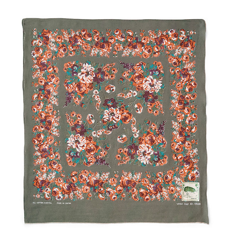 * Kapital Fast Color Selvage Bandana " Dianthus Champetre "  Sax K2404BA522 image 9