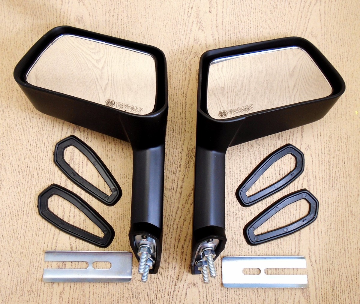 Fender Mirrors Pair Set Black Long Square For DATSUN 410 510