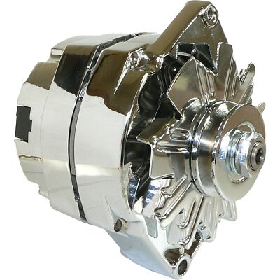 Alternator for Chrome BBC SBC Chevy 110 AMP 1 Wire High Output; 400-12395
