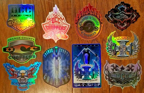 OCC Orange County Choppers Motorcycle Stickers Full Set of 10 Vend Mach ...