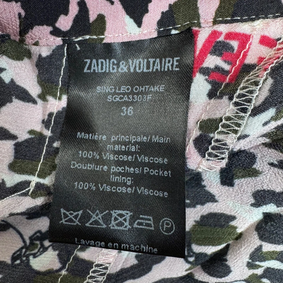 Pantalón Corto Zadig & Voltaire Sing Leopardo Ohtake Rosa Negro Mujer Pequeño Foto 3 de 4