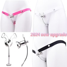 Metal Negative Male Chastity Cage Device Nylon Elastic Belt with Plug for Men