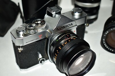 Konica Autoreflex T3 w/ Hexanon 50mm f/1.4, Miida 28mm Lentar 80