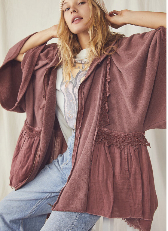 トップス NOT KNOWING Lace V Neck Ruffle Hoodie NOT KNOWING】Lace V Neck Ruffle Hoodie | OUR BRAND,NOT