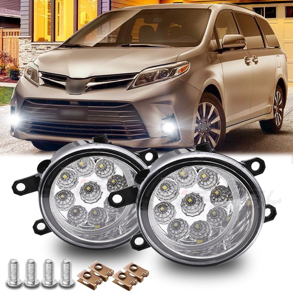 Fit Toyota Sienna 2011-2017 Clear Lens Pair Bumper Fog Light Lamps Replacement