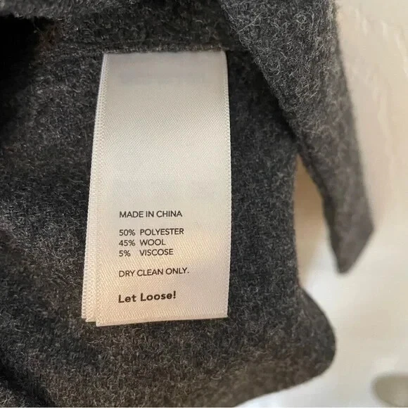 Abito grigio Kate Spade sabato misto lana fibbie laterali taglia small