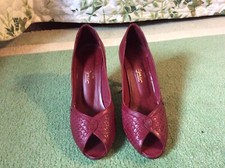 Vintage Etienne Aigner Maroon Open Toe Pumps Size 7.5 M
