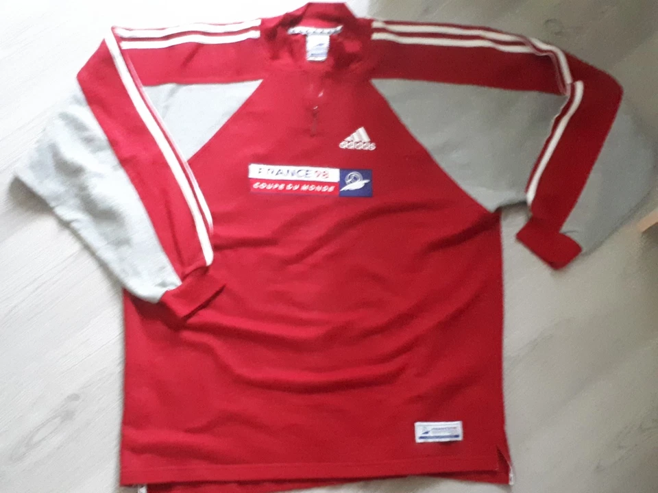 Sweat Adidas vintage Coupe du monde 98 officiel taille L France 1998 fifa foot - Photo 1/1