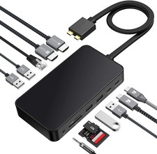 Docking Station Dual Monitor 12-in-2 100W Power Adapter Compatible MacBook Pro