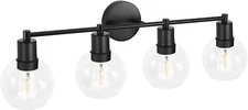 Black Modern 4 Glass Globe Bathroom Vanity Light Dujahmland