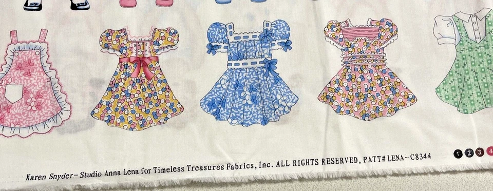 Let’s Play Paper Dolls by Anna Lena Timeless Treasures Cotton Fabric Panel 23" - Image 4 of 4
