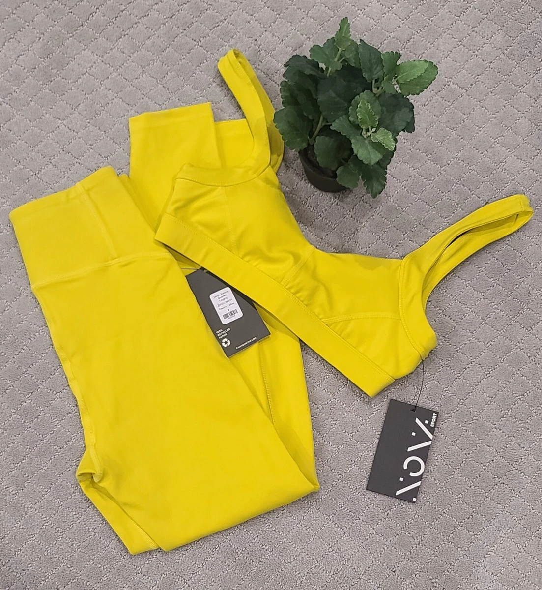 Yellow activewear set sale