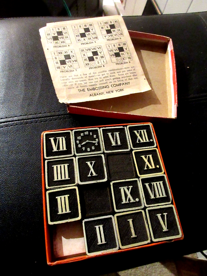 Vtg game, Time Puzzle made by The Embossing Company of Albany, New York