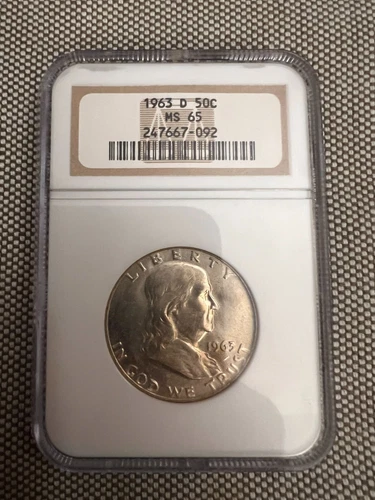 1963-D 50C Franklin Half Dollar NGC MS65