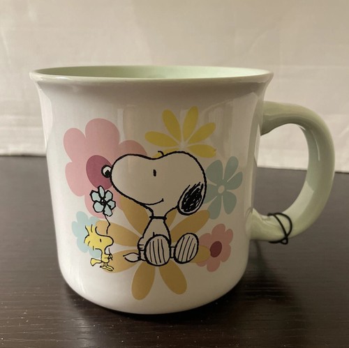 NWT Peanuts Snoopy Woodstock Spring Floral 21 Oz Mug NEW - Picture 6 of 6