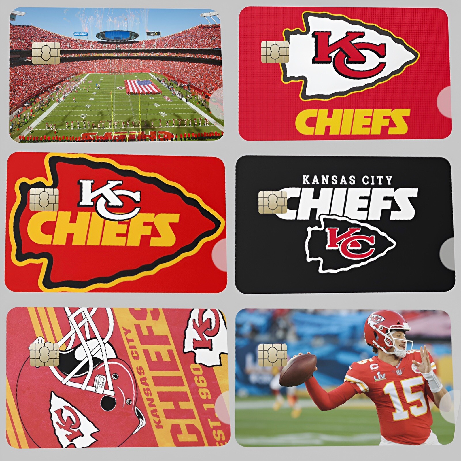 Kansas City Chiefs Skin 6 Pack Credit Card Skin Bank Card Sticker Skin