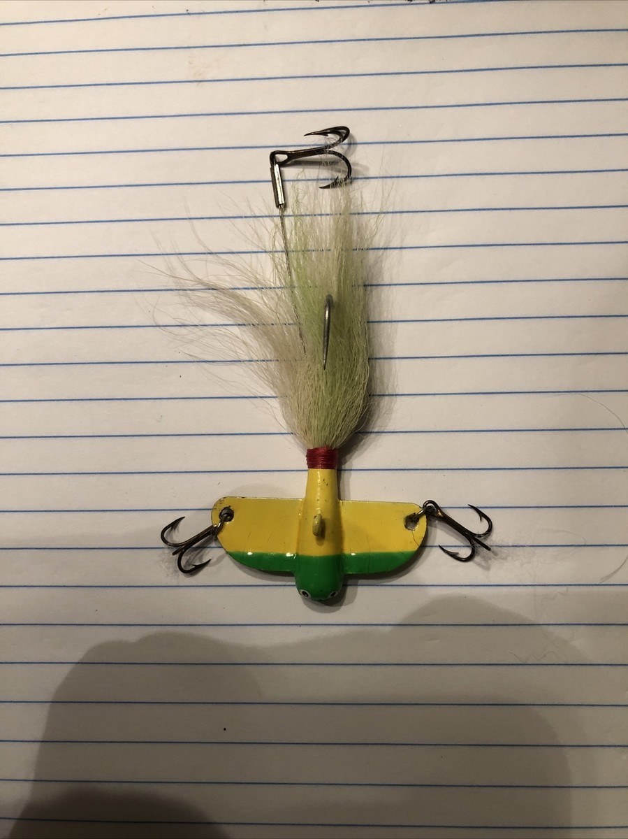 VINTAGE RARE HAND MADE COHO TROUT WALLEYE NORTHERNS AIRPLANE JIG SMALLER VERSION VINTAGE RARE HAND MADE COHO TROUT WALLEYE NORTHERNS AIRPLANE JIG SMALLER VERSION