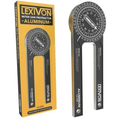 LEXIVON Aluminum Miter Saw Protractor 7 Inch Rust Proof Angle Finder Precision