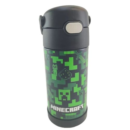 Minecraft Thermos 12oz 355ml Metal Bottle Kids Water Drink Container Travel Gift - Picture 1 of 16